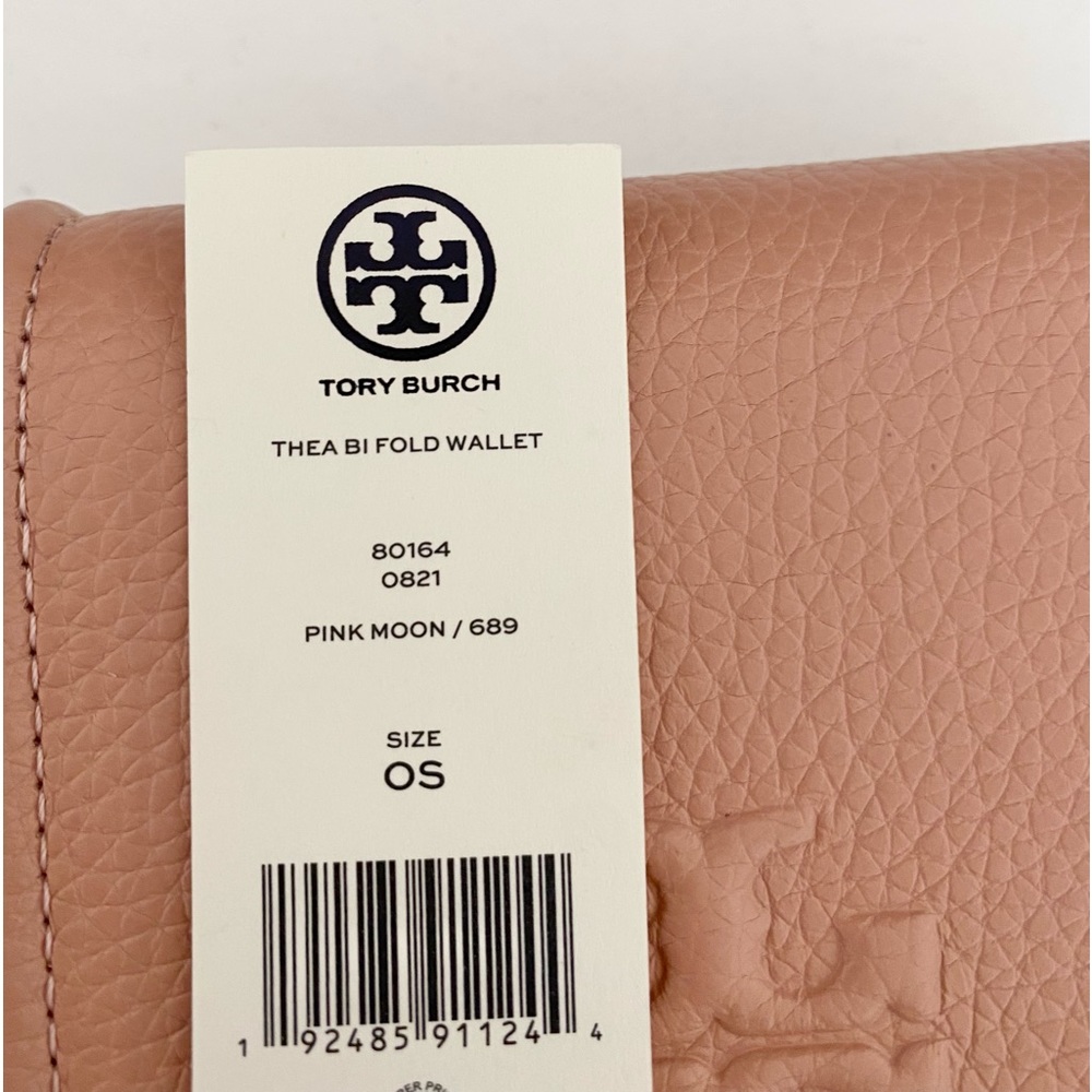 🍀🌱NEW🌱Tory Burch Thea Bi Fold wallet/pink moon/leather - Picture 9 of 9